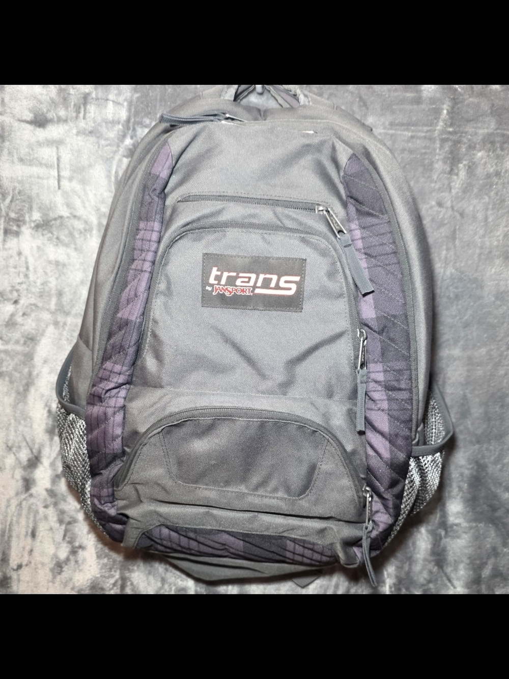 Jansport Gray and Purple Trans Backpack